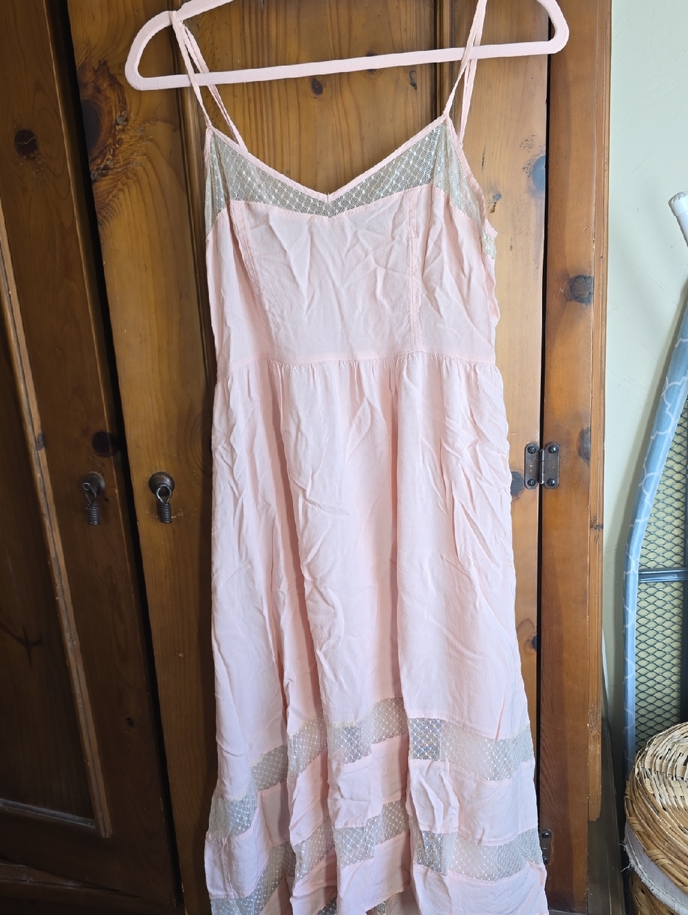 Nameless Blush Pink Lace Slip with Neon Logo Detail